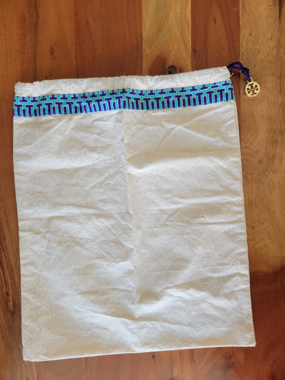 Torry Burch Canvas Dust Bag Drawstring Closure 14.5”X12”